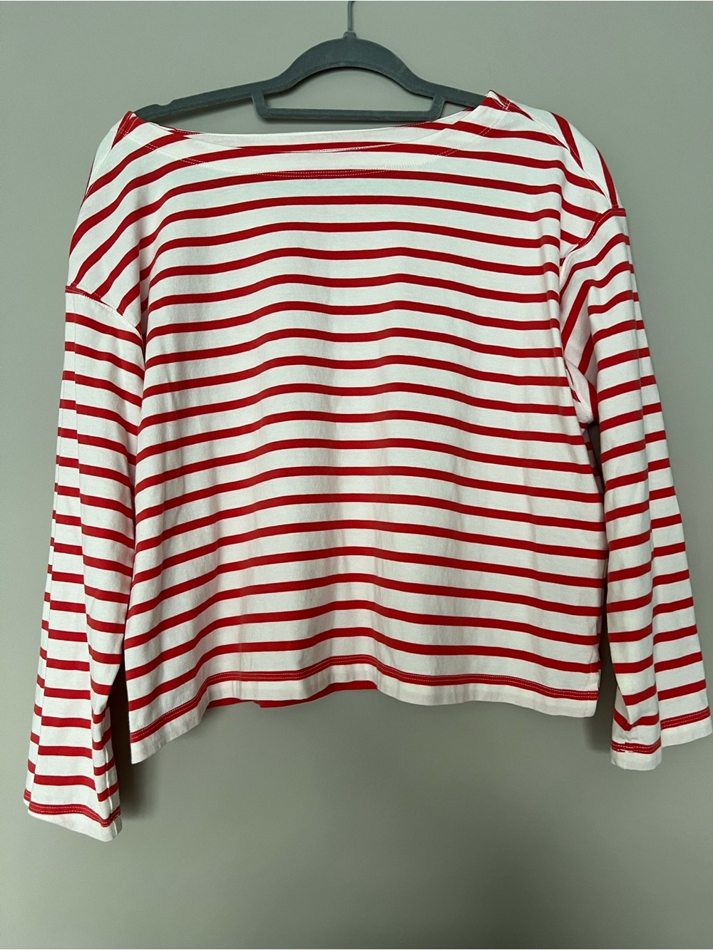 Old Navy Red and White Striped Long Sleeve Top